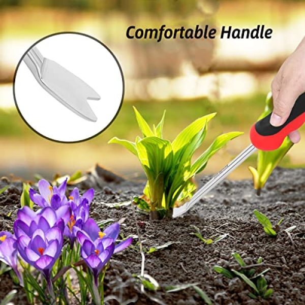 KLDOLLAR Weed Pulling Tool Weeding Tool with Ergonomic Handle, Stainless Steel Weed Tool Garden Hand Weeder Tools for Lawn Farmland Gardening Gift - Image 6