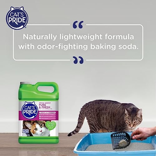 Cat's Pride Premium Lightweight Clumping Litter: Pure & Fresh - Up to 10 Days of Powerful Odor Control - Multi-Cat, Scented, 10 Pounds - Image 4