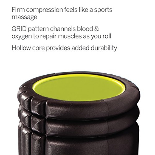 TriggerPoint GRID Foam Roller for Exercise, Deep Tissue Massage and Muscle Recovery, Original (13-Inch), Black - Image 4