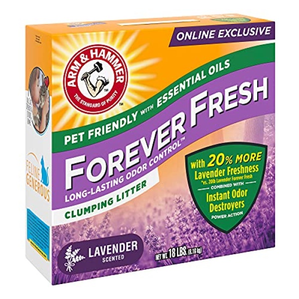 Arm & Hammer Forever Fresh Clumping Cat Litter Lavender, MultiCat 18lb with 20% More Lavender Freshness, Pet Friendly with Essential Oils - Image 5