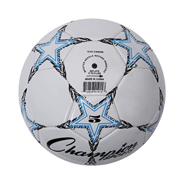 Champion Sports Viper Soccer Ball, Size 5 , Blue/Black/White - Image 9