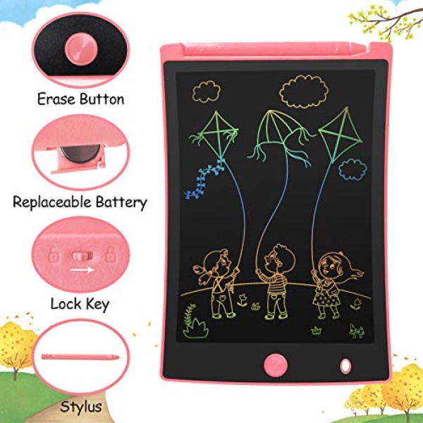 ORSEN 2 Pack LCD Writing Tablet for Kids, Colorful Doodle Board Drawing Pad for Kids, Learning Educational Toy Gift for Age 2 3 4 5 6 7 8 Year Old Girls Boys Toddlers - Image 7