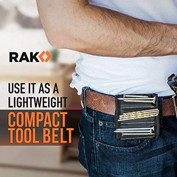 RAK Magnetic Wristband for Holding Screws, Nails and Drill Bits for Men - Made from Premium Ballistic Nylon with Lightweight Powerful Magnets - Stocking Stuffer for Men - Image 2