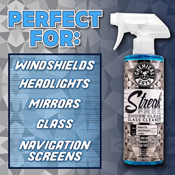 Chemical Guys CLD30016 Streak Free Glass & Window Cleaner (Works on Mirrors, Navigation Screens & More; Car, Truck, SUV and Home Use), Ammonia Free & Safe on Tinted Windows, 16 fl oz - Image 2