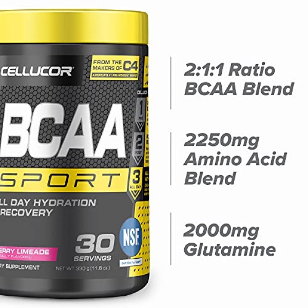 Cellucor BCAA Sport, BCAA Powder Sports Drink for Hydration & Recovery, Cherry Limeade, 30 Servings - Image 5