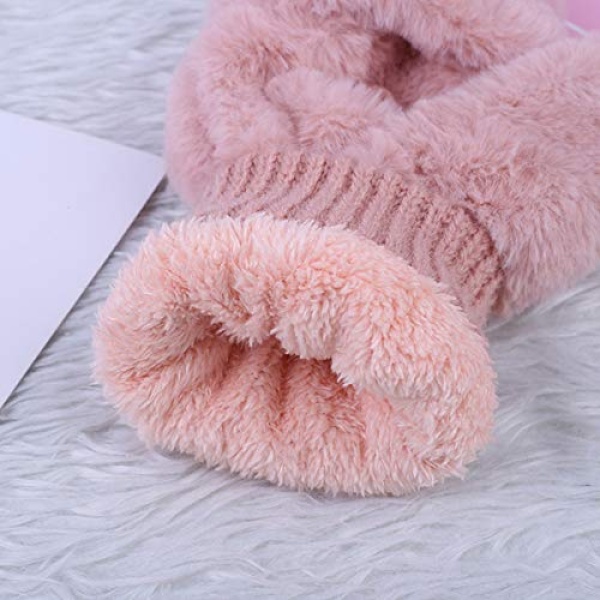 Orityle Eilova Unisex Winter Fluffy Gloves Mittens Windproof Fleece Plush Gloves with Warm Mitten Cover for Women Girls Boys - Image 3