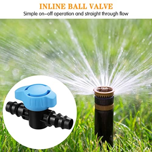 Gardrip Drip Irrigation 1/2" Switch Valve：5 Pack Drip Line 1/2 Inch Shut Off Valve Fits of 1/2 Inch Drip Irrigation Tubing (.570-.620" ID) for Garden Lawn Irrigation System - Image 4