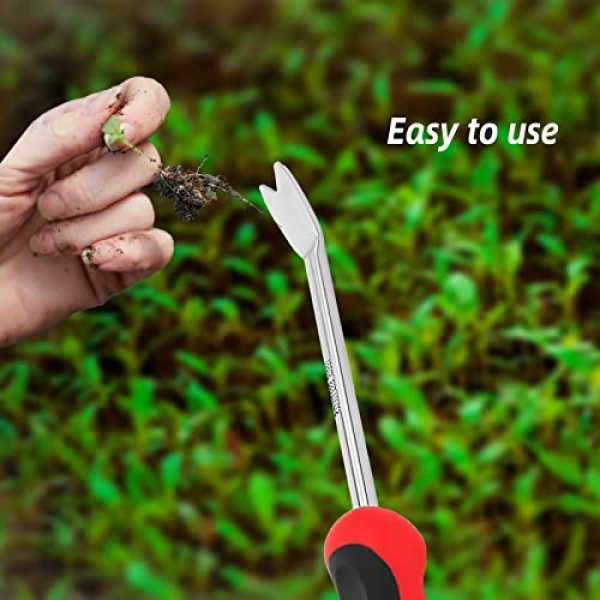 KLDOLLAR Weed Pulling Tool Weeding Tool with Ergonomic Handle, Stainless Steel Weed Tool Garden Hand Weeder Tools for Lawn Farmland Gardening Gift - Image 5