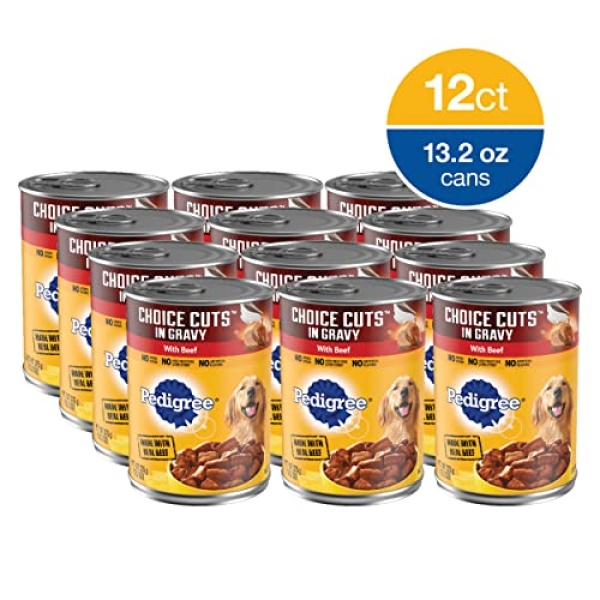 PEDIGREE CHOICE CUTS IN GRAVY Adult Canned Soft Wet Dog Food with Beef, 13.2 oz. Cans (Pack of 12) - Image 12