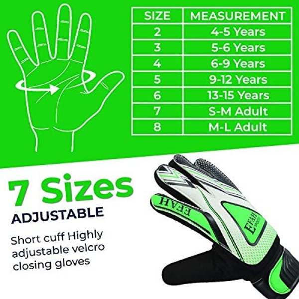 EFAH SPORTS Soccer Goalie Goalkeeper Gloves for Kids Boys Children Football Gloves with Strong Grips - Image 2