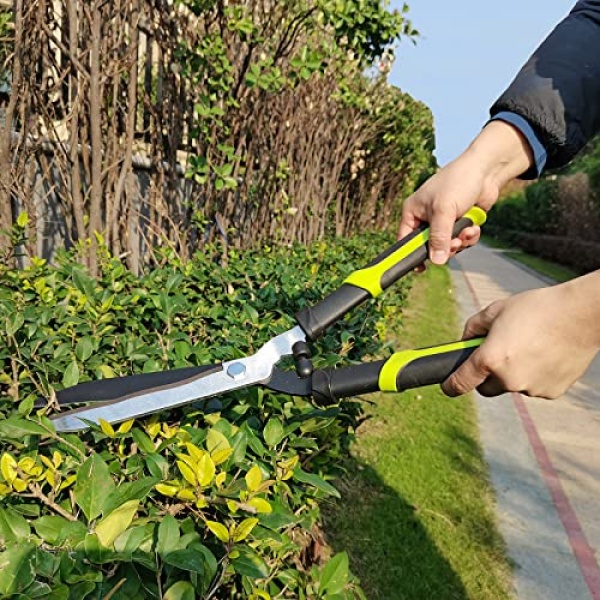 Hedge Clippers Shears Hedge Shears for Trimming Borders, Garden Tools Hedge Clippers, Bush Cutters Trimmer with Sharp Wavy Blades, Garden Shears for Hedges (19 Inch) - Image 3