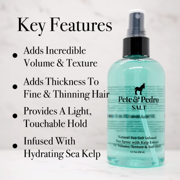 Pete & Pedro SALT - Natural Sea Salt Spray for Hair Men & Women, Adds Instant Volume, Texture, Thickness, & Light Hold | Texturizing & Thickening | As Seen on Shark Tank, 8.5 oz. - Image 9