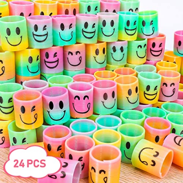 AZEN 24 Pcs Mini Spring Party Favors for Kids 3-5 4-8, Goodie Bags Stuffers for Birthday Party, Classroom Prizes Kids Prizes, Small Bulk Toys Gifts (4 Smile) - Image 6