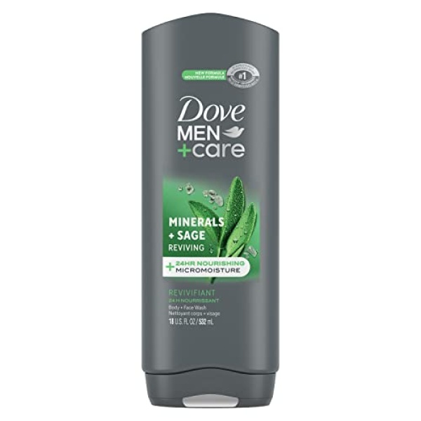 Dove Men+Care Elements Body Wash Mineral+Sage 18 oz Effectively Washes Away Bacteria While Nourishing Your Skin