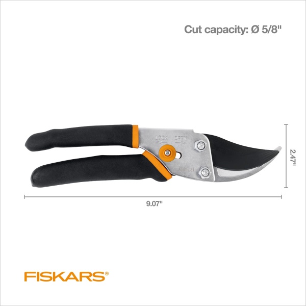 Fiskars Bypass Pruning Shears 5/8” Garden Clippers - Plant Cutting Scissors with Sharp Precision-Ground Steel Blade - Image 7