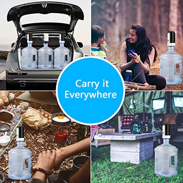 5 Gallon Water Bottle Dispenser, USB Charging Water Bottle Pump, Portable Water Dispenser Pump for Camping - Image 4