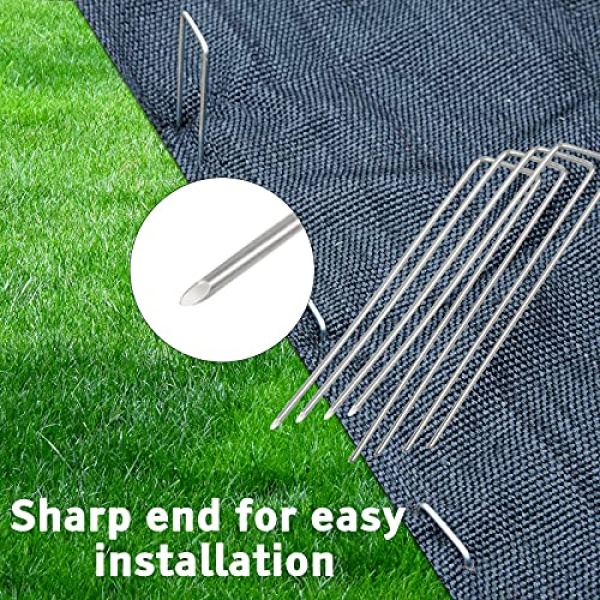 FEED GARDEN Galvanized Landscape Staples 6 Inch 50 Pack 11 Gauge Anti-Rust Garden Stakes Landscaping Fabric SOD Pins Yard Stakes for Weed Barrier Fabric - Image 5