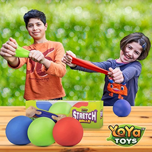 Pull, Stretch and Squeeze Stress Balls by YoYa Toys - 3 Pack - Elastic Construction Sensory Balls - Ideal for Stress and Anxiety Relief, Special Needs, Autism, Disorders and More - Image 5