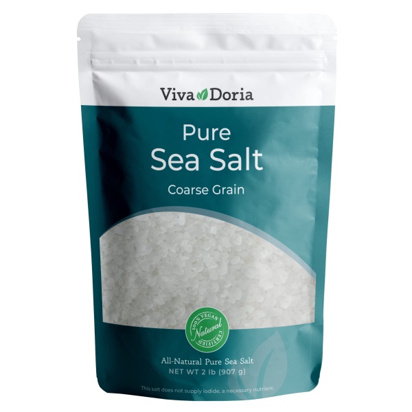 Viva Doria Pure Sea Salt, Coarse Grain, 2 lb | Ideal For Salt Grinders