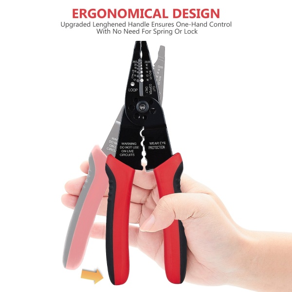 WGGE WG-015 Professional 8-inch Wire Stripper/wire crimping tool, Wire Cutter, Wire Crimper, Cable Stripper, Wiring Tools and Multi-Function Hand Tool. - Image 5