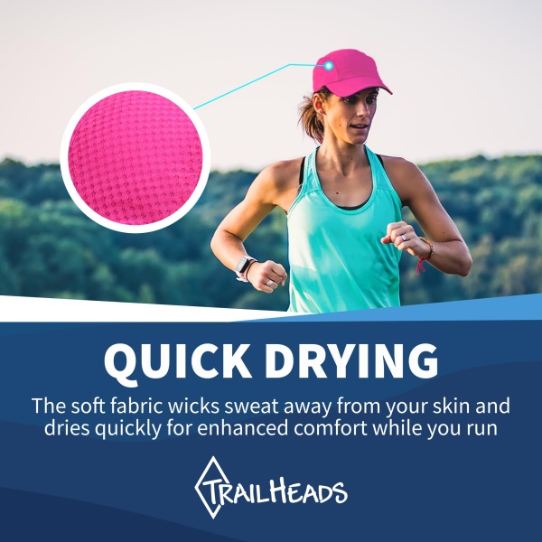 TrailHeads Women's Race Day Performance Running Cap, Lightweight & Quick Drying Mesh Sports Hat with Reflective Trim - Pink Punch - Image 4