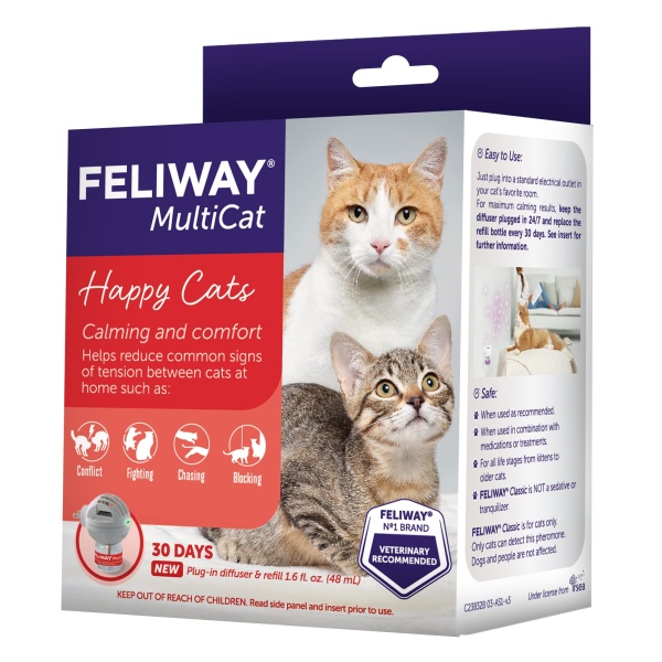 FELIWAY MultiCat Calming Pheromone Diffuser for house-cats, 30 Day Starter Kit (48 mL) - Image 6