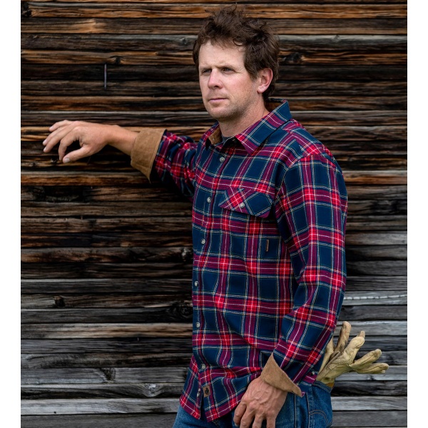 Legendary Whitetails Men's Buck Buck Camp Flannel Shirt, Long Sleeve Plaid Button Down Casual Shirt for Men, with Corduroy Cuffs, Fall & Winter Clothing, Cobalt Plaid, X-Large - Image 4