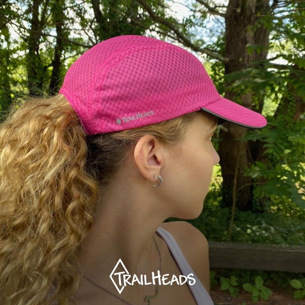 TrailHeads Women's Race Day Performance Running Cap, Lightweight & Quick Drying Mesh Sports Hat with Reflective Trim - Pink Punch - Image 6