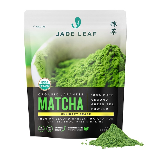 Jade Leaf Matcha Organic Green Tea Powder - Culinary Grade Premium Second Harvest - Authentic Japanese Origin (1.06 Ounce Pouch)