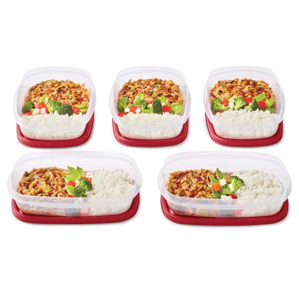 Rubbermaid EasyFindLids Meal Prep Containers, 5.5 Cup, Red - Image 4