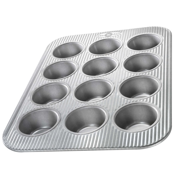 USA Pan Bakeware Muffin Pan, 12-Well, Aluminized Steel